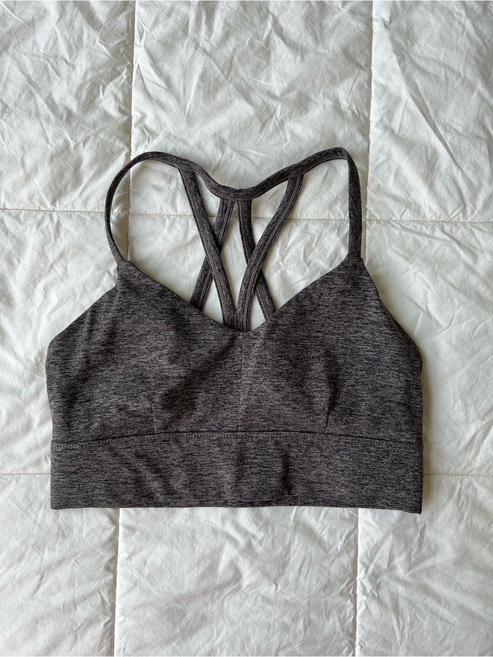 JoyLab Heathered Charcoal Brown Strappy Sports Bralette